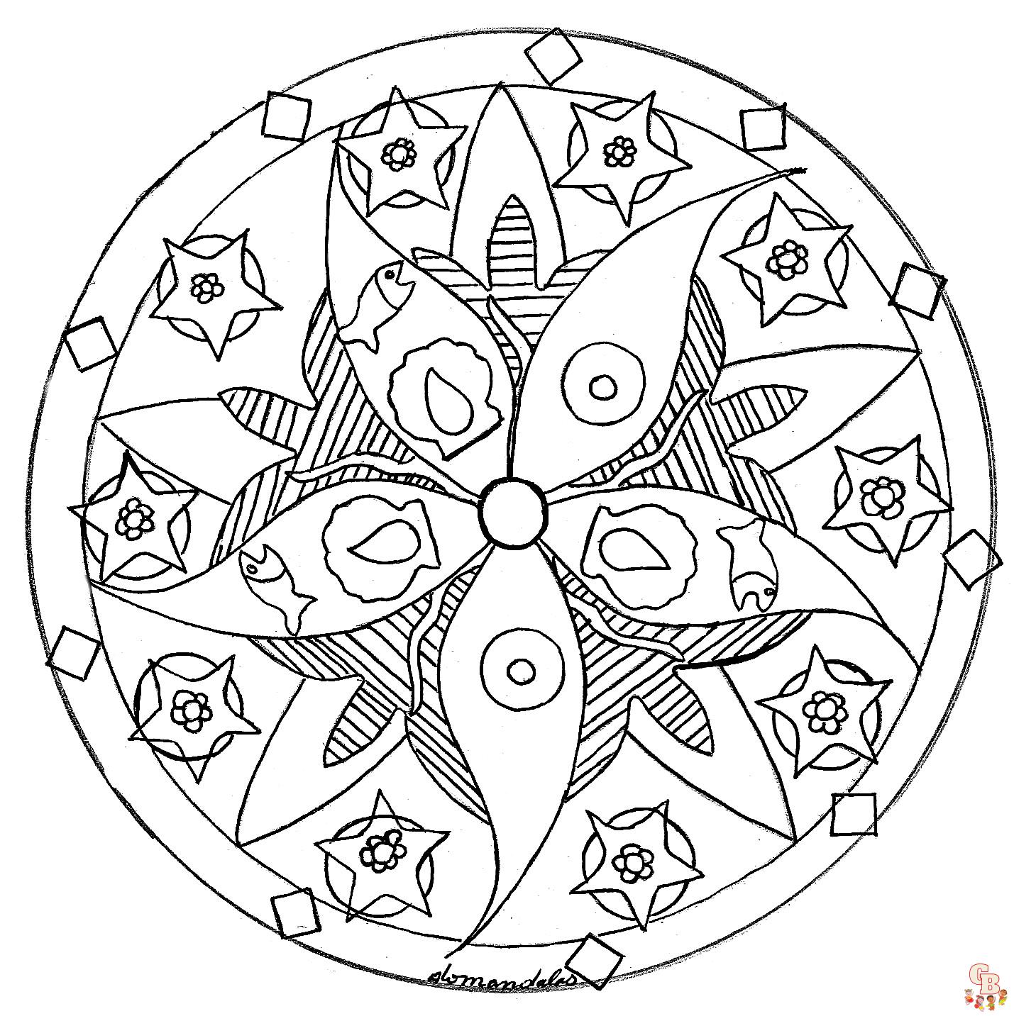 Coloriage Mandala etoile