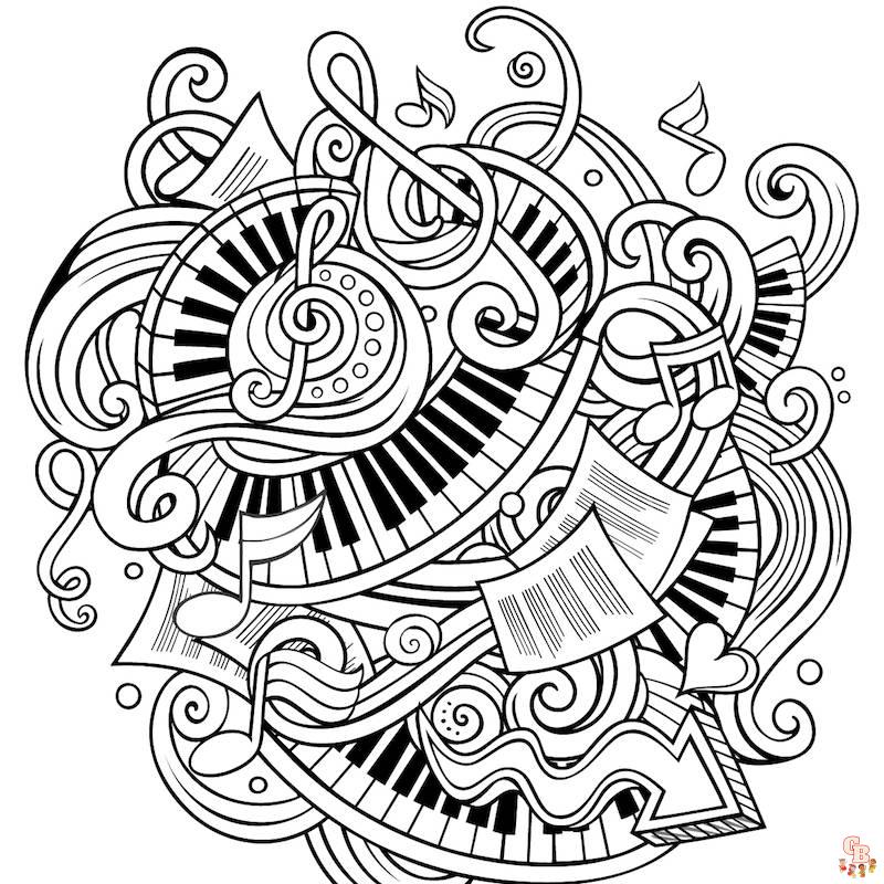 Coloriage Mandala musique