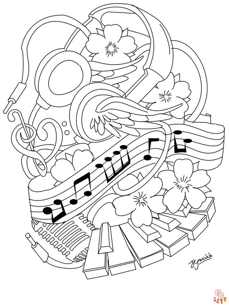 Coloriage Mandala musique