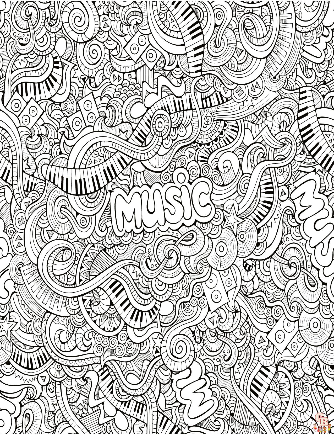 Coloriage Mandala musique