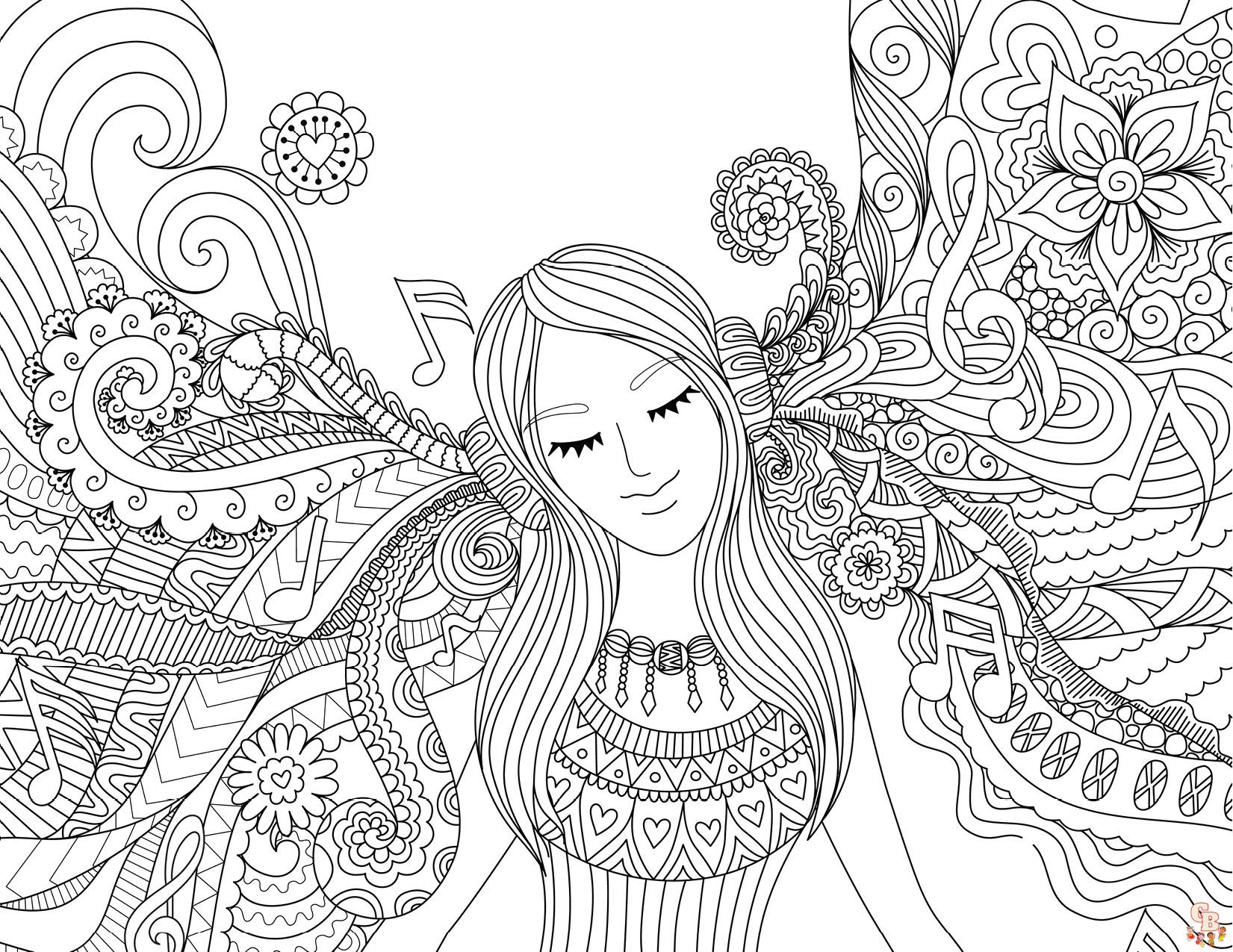 Coloriage Mandala musique