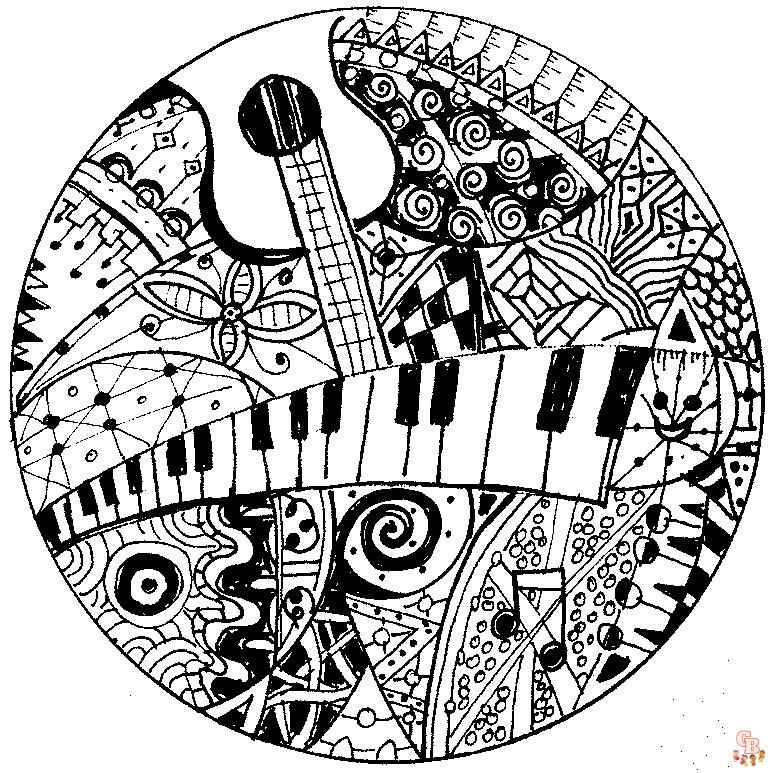 Coloriage Mandala musique