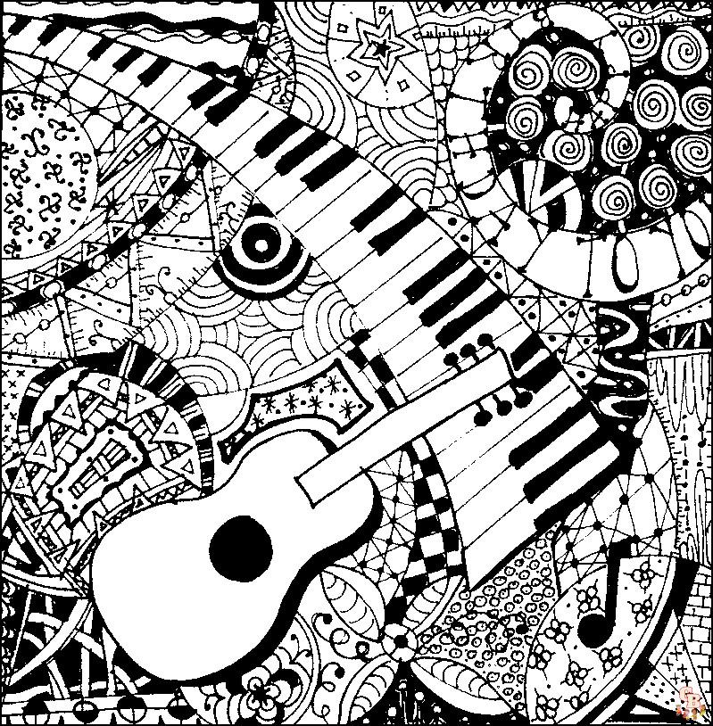 Coloriage Mandala musique