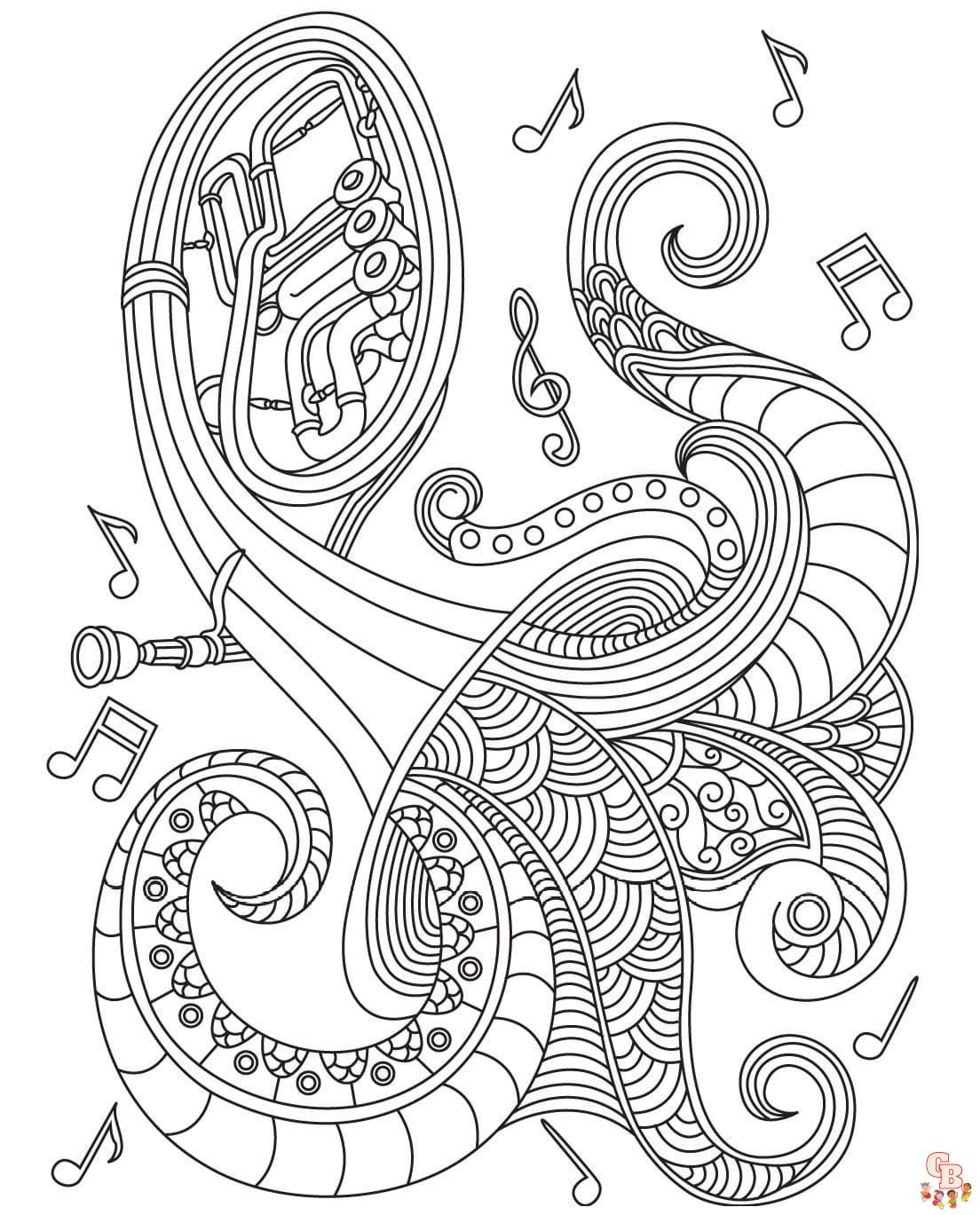 Coloriage Mandala musique