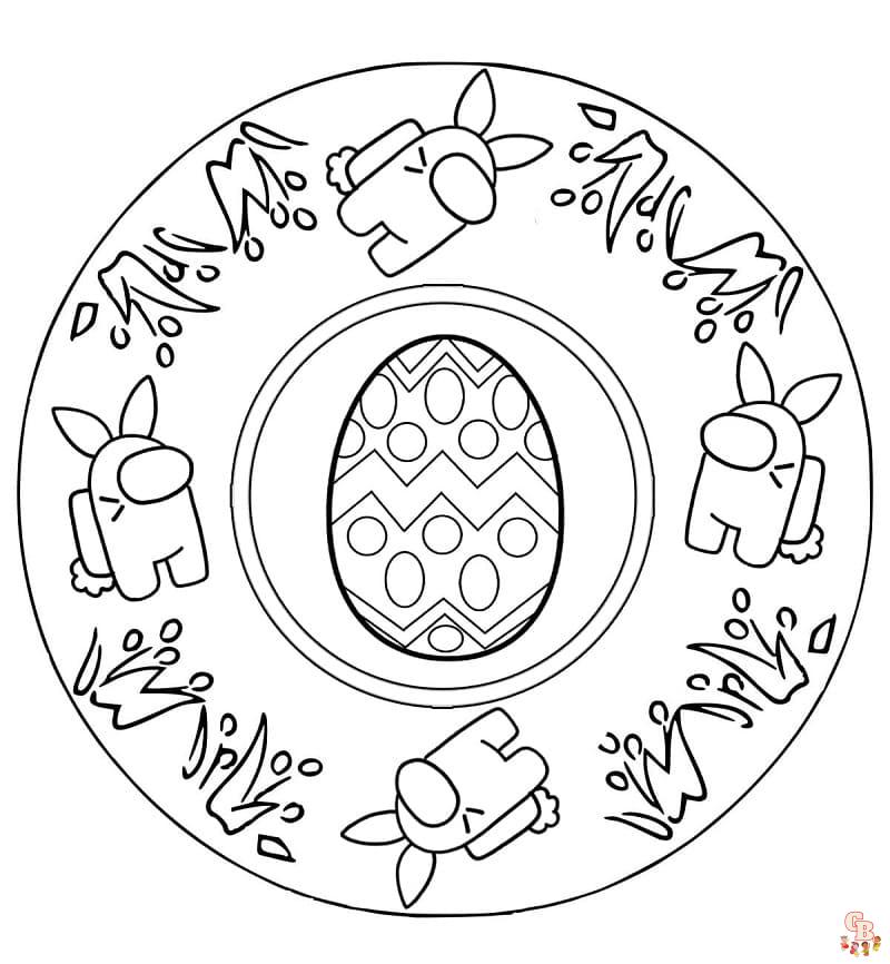 Coloriage Mandala oeufs de Paques