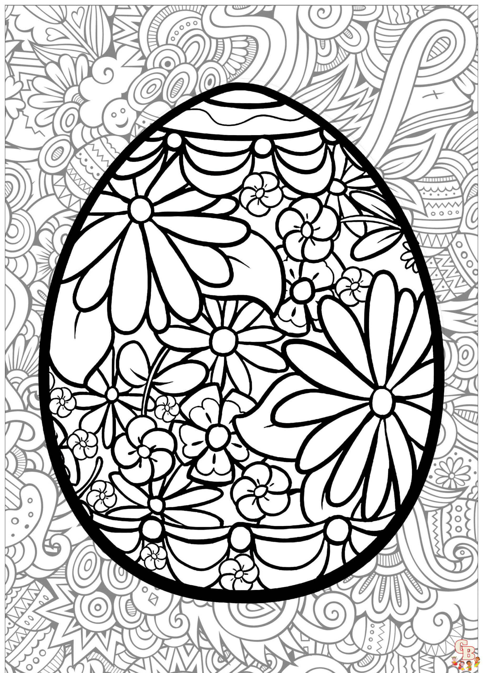 Coloriage Mandala oeufs de Paques