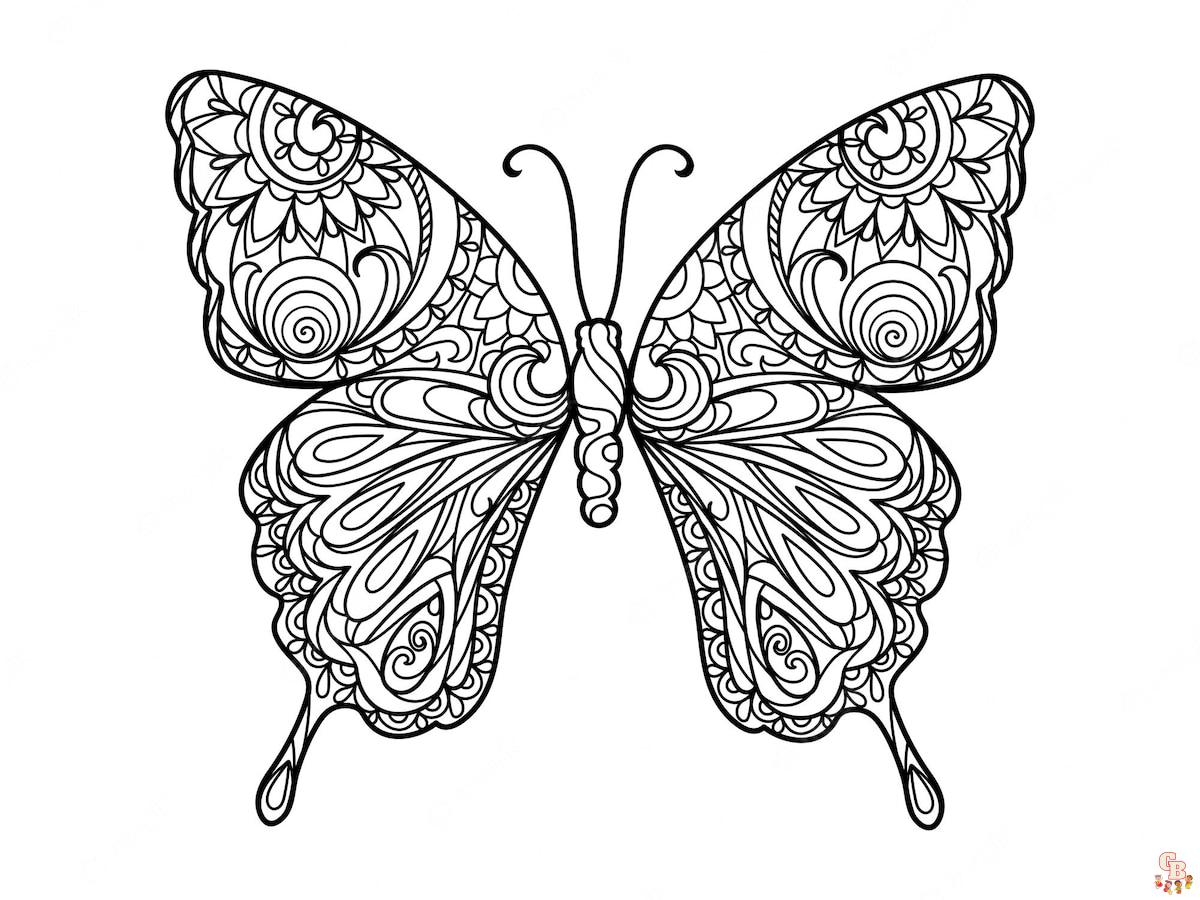 Coloriage Mandala papillon