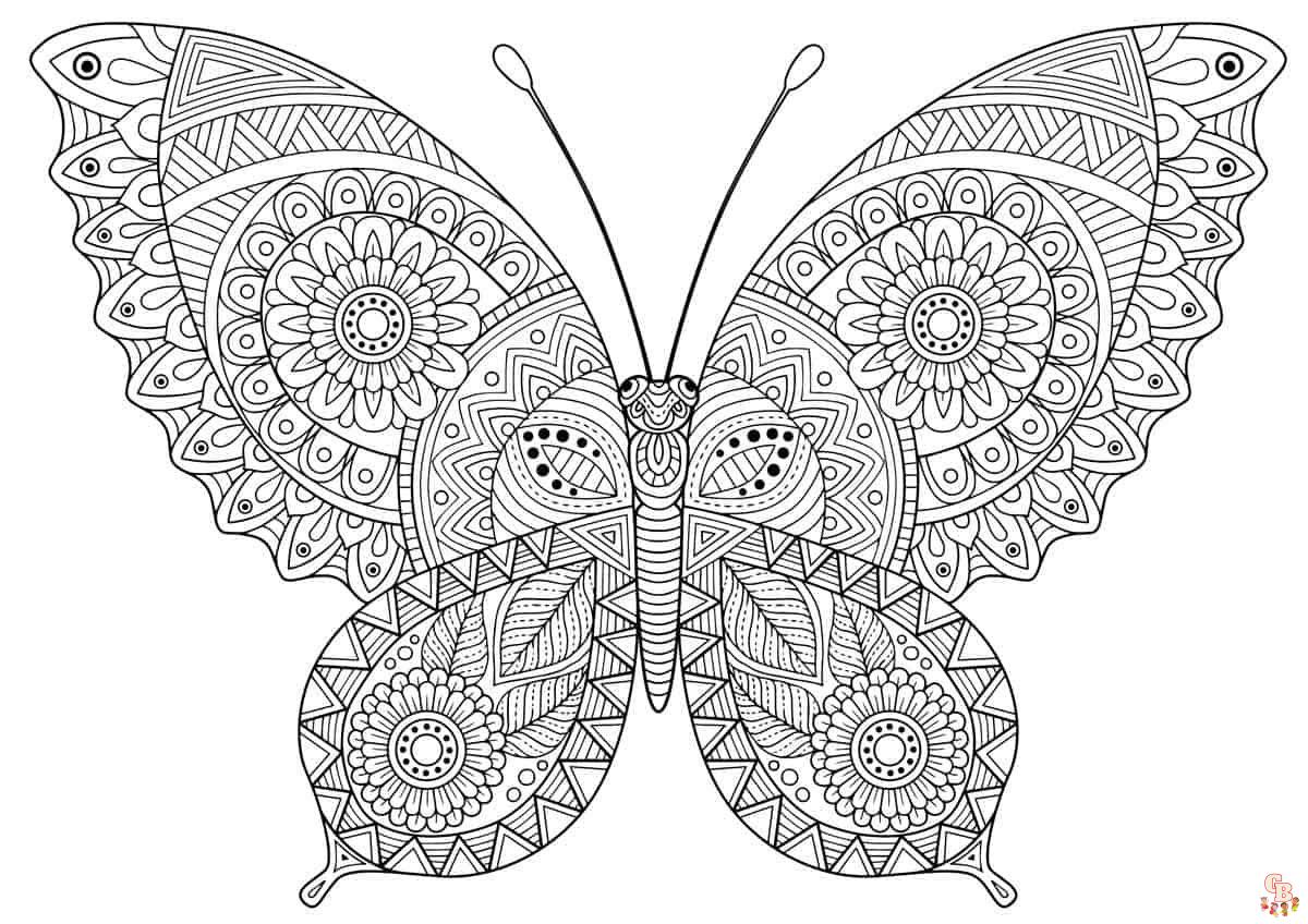 Coloriage Mandala papillon