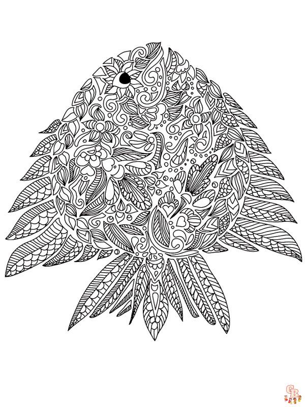 Coloriage Mandala poisson