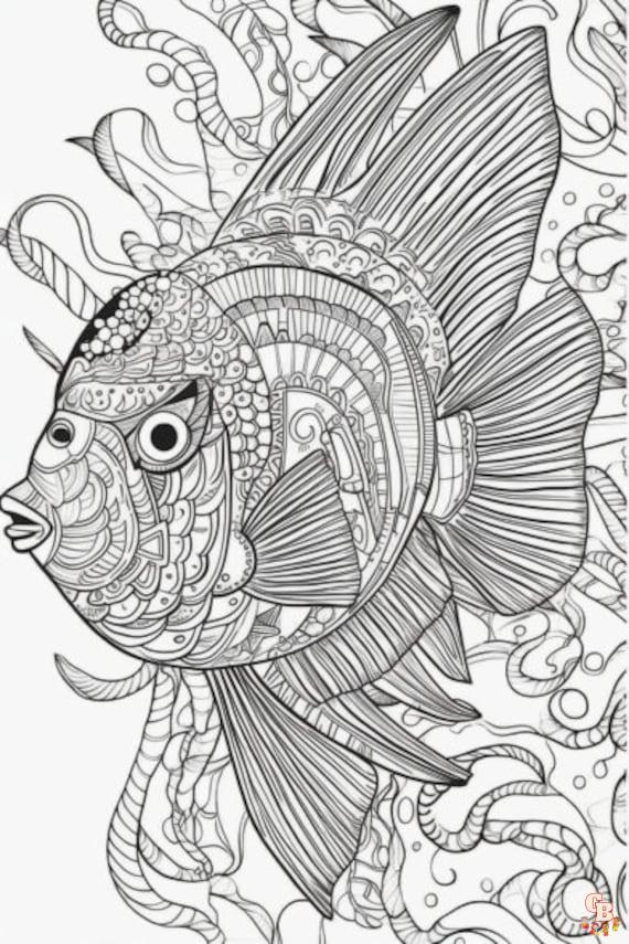 Coloriage Mandala poisson