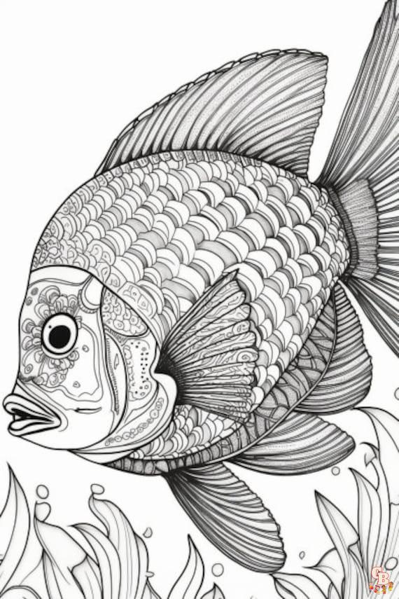 Coloriage Mandala poisson