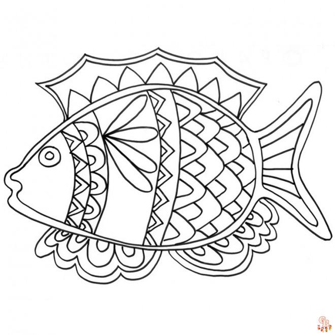 Coloriage Mandala poisson