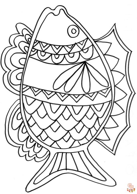 Coloriage Mandala poisson