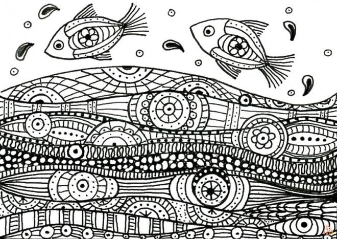 Coloriage Mandala poisson