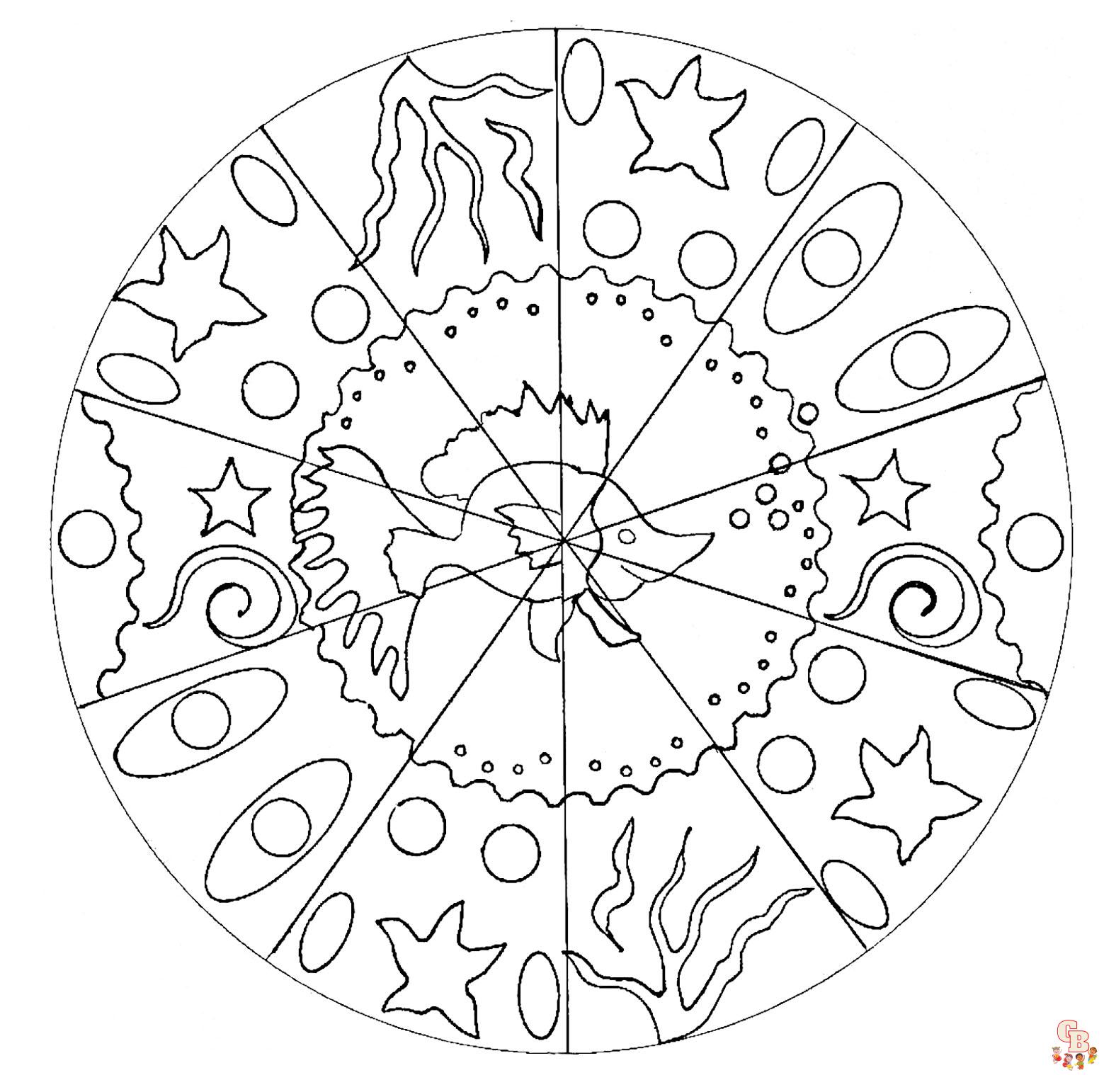 Coloriage Mandala poisson