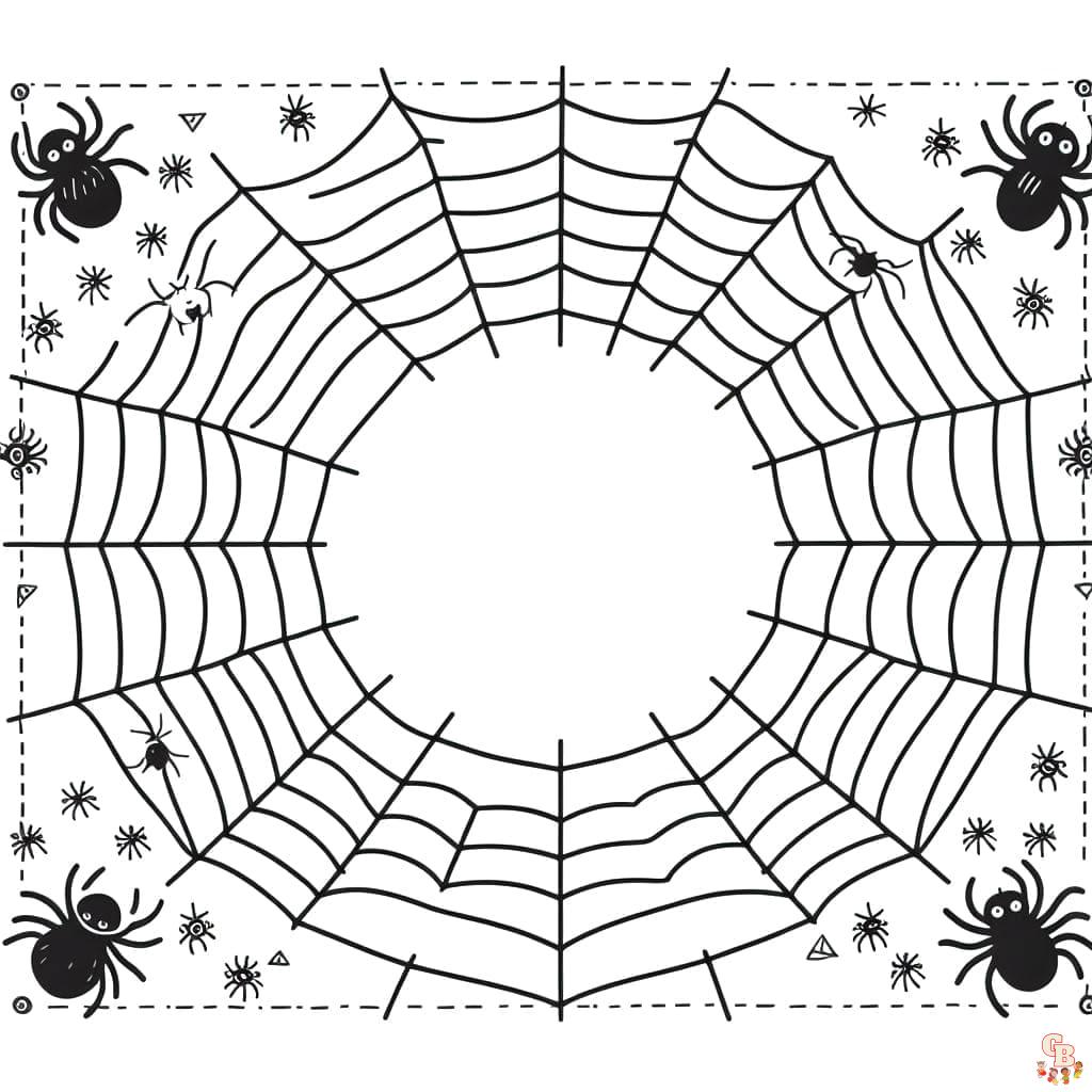 Coloriage Mandalas dHalloween avec une toile daraignee