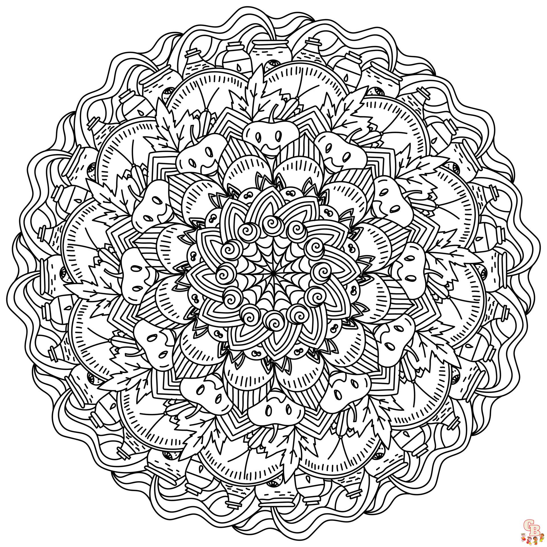 Coloriage Mandalas dHalloween avec une toile daraignee