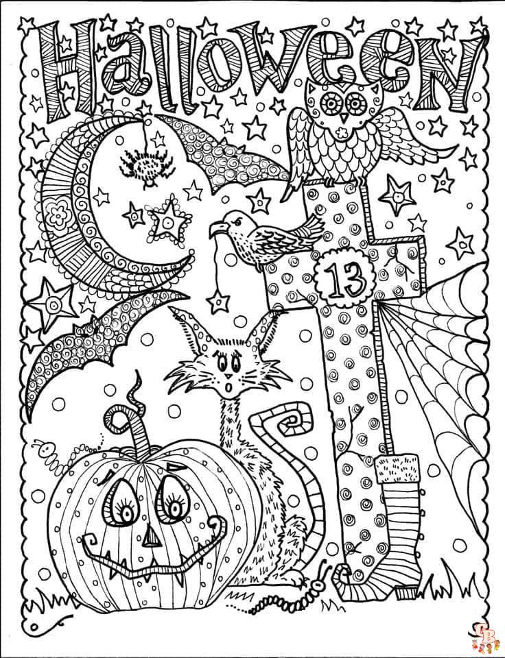 Coloriage Mandalas dHalloween avec une toile daraignee