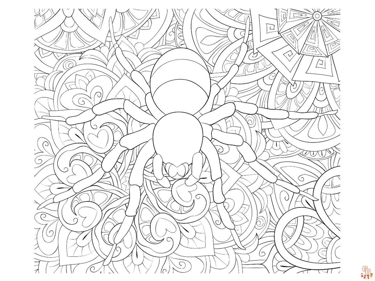 Coloriage Mandalas dHalloween avec une toile daraignee