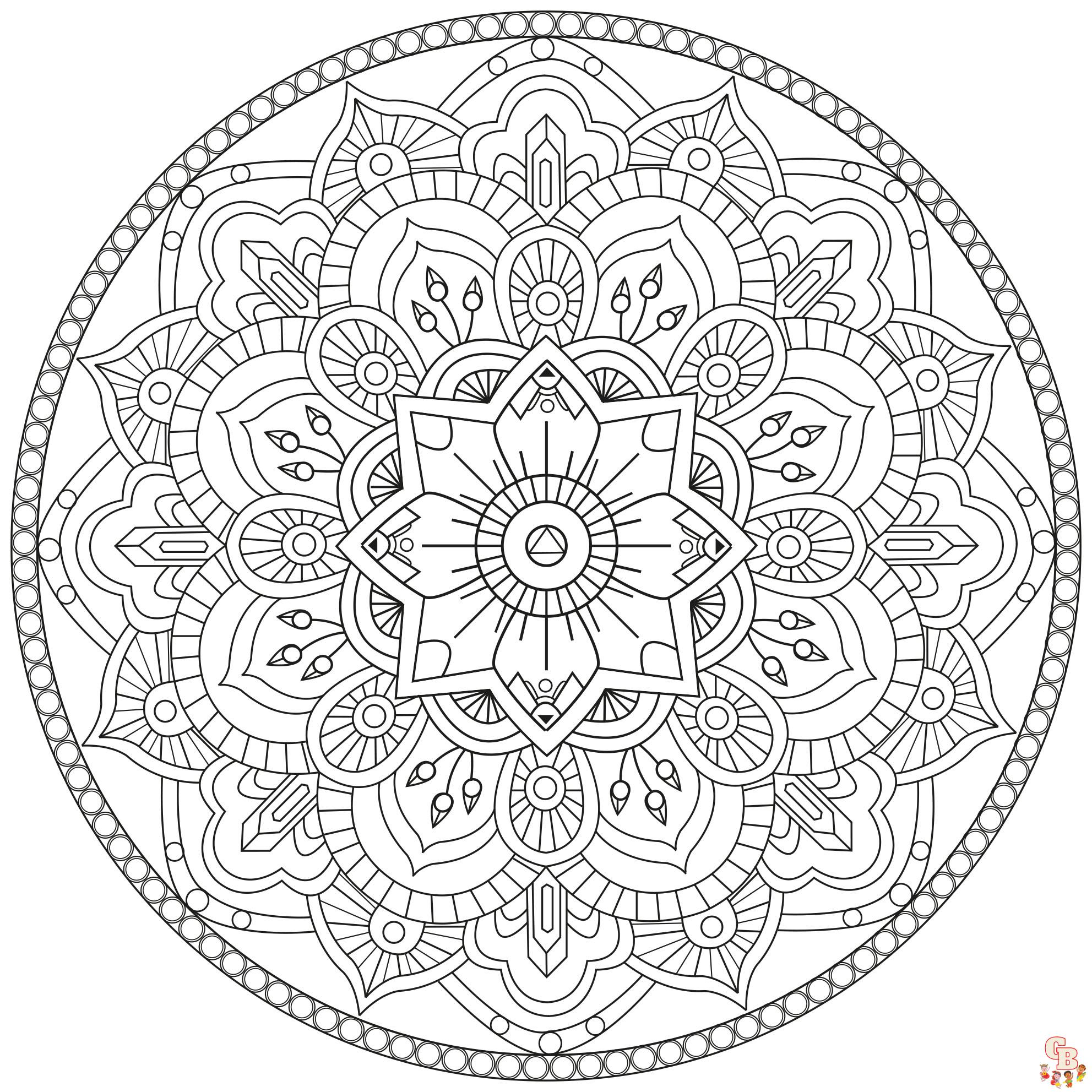 Coloriage Mandalas de difficulte intermediaire