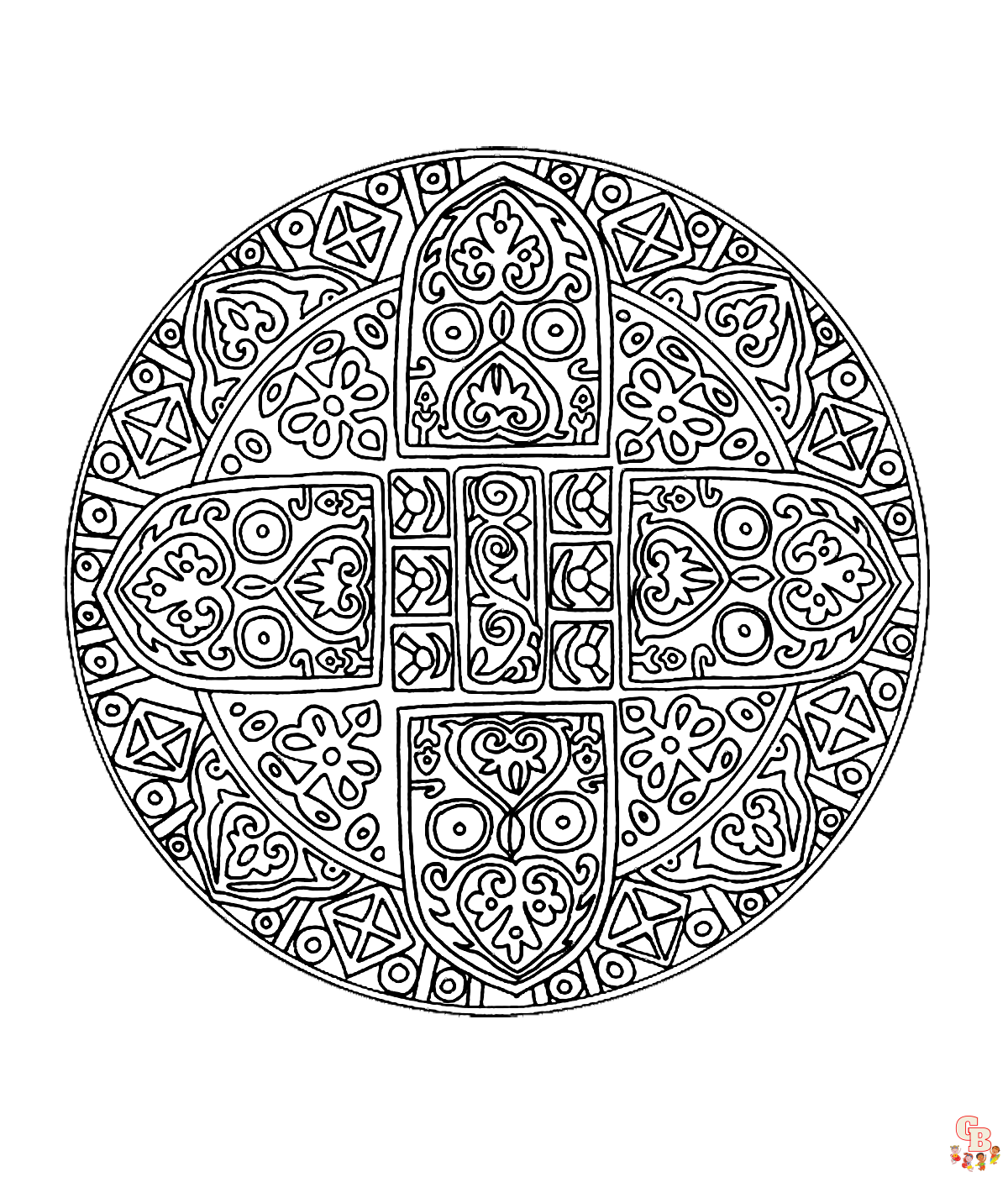 Coloriage Mandalas de difficulte intermediaire