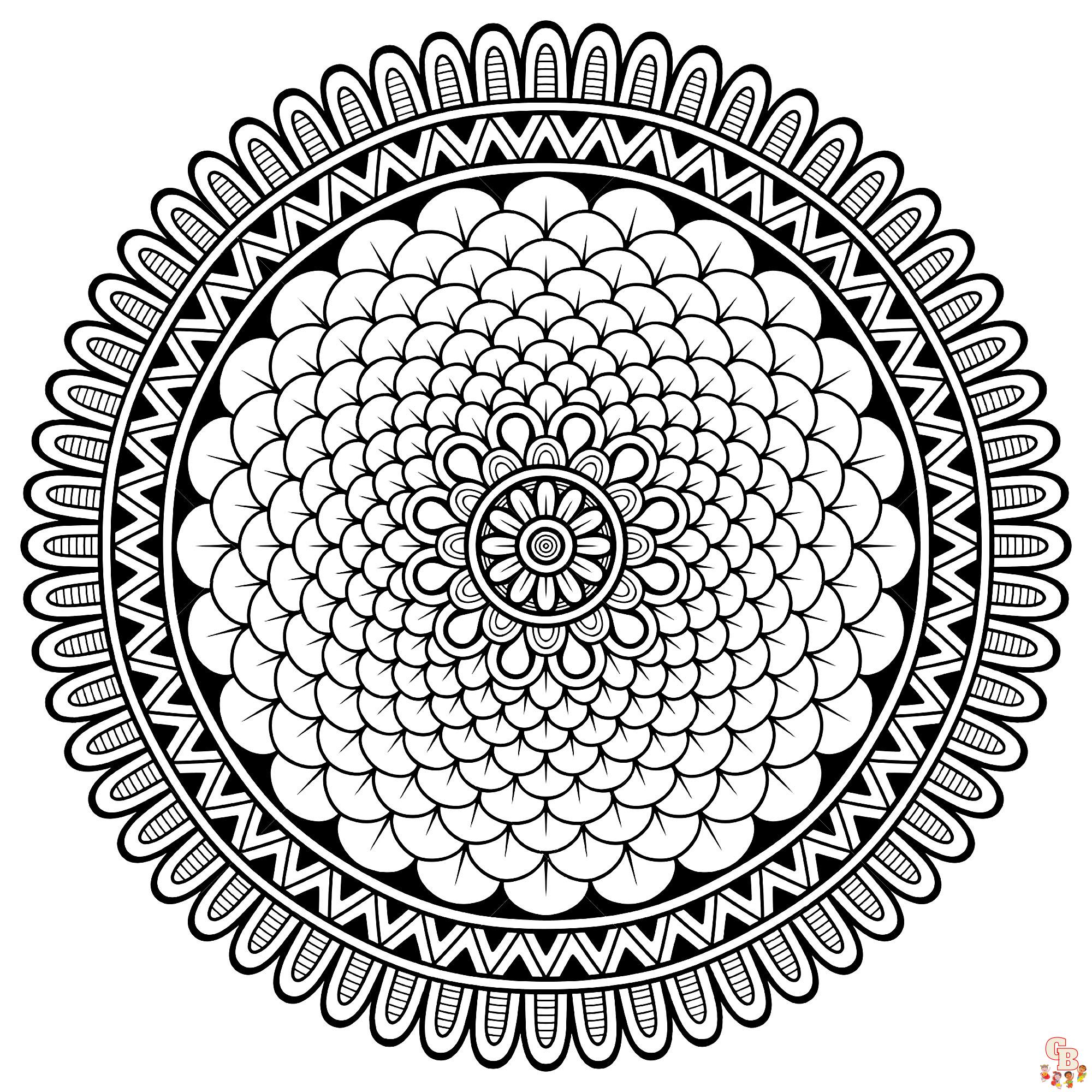 Coloriage Mandalas de difficulte intermediaire