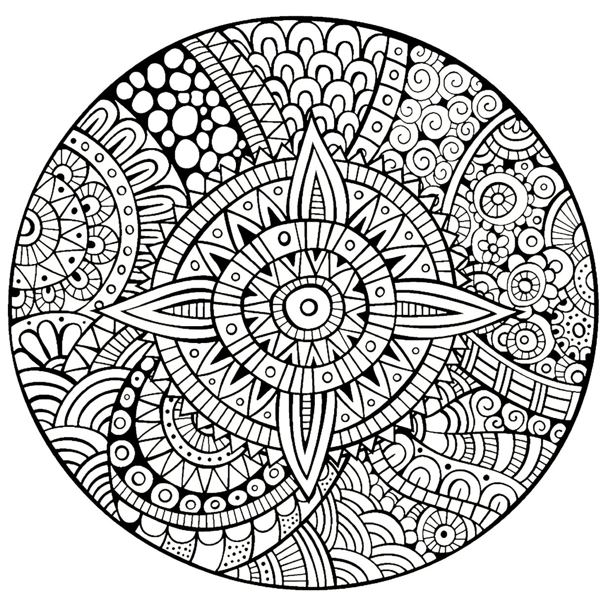 Coloriage Mandalas de difficulte intermediaire