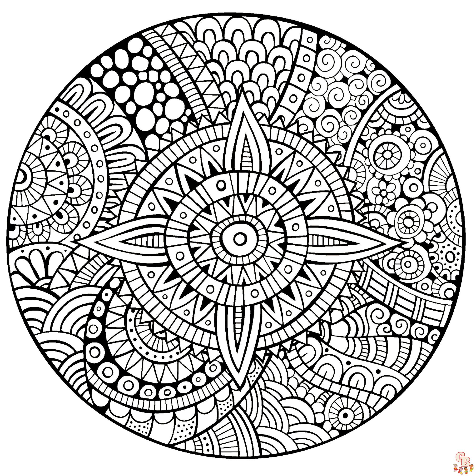 Coloriage Mandalas de difficulte intermediaire