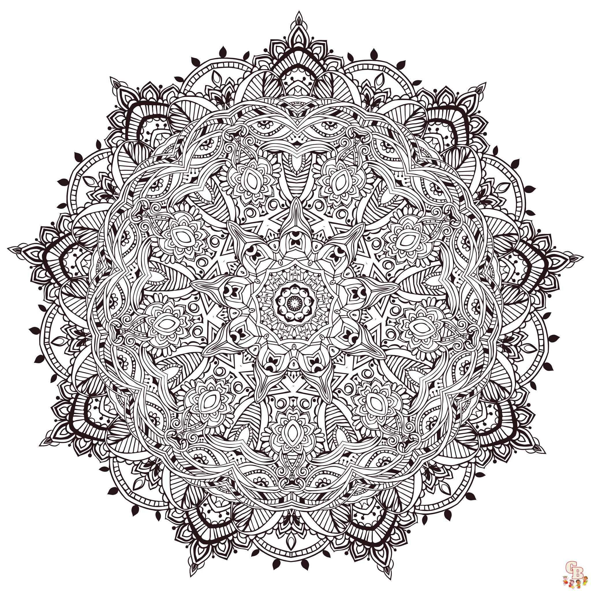 Coloriage Mandalas de difficulte intermediaire