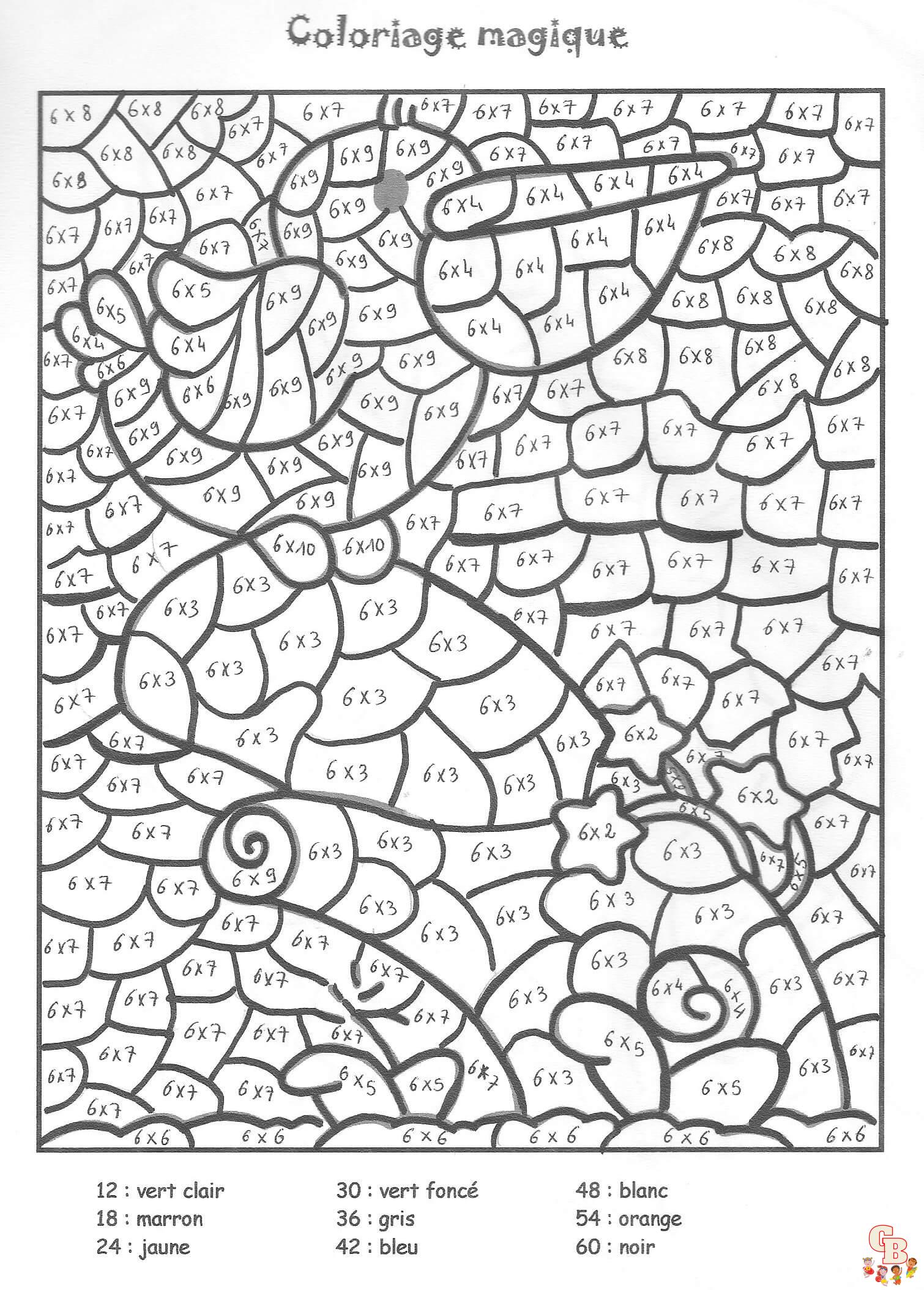 Coloriage Multiplication