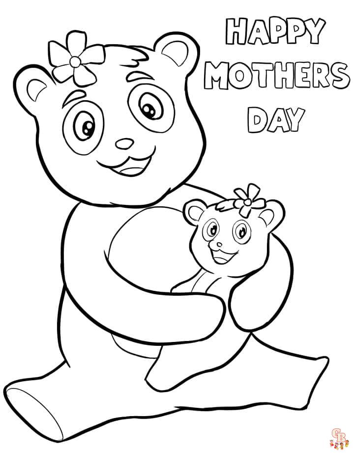 Coloriage Ours Bonne Fete Maman