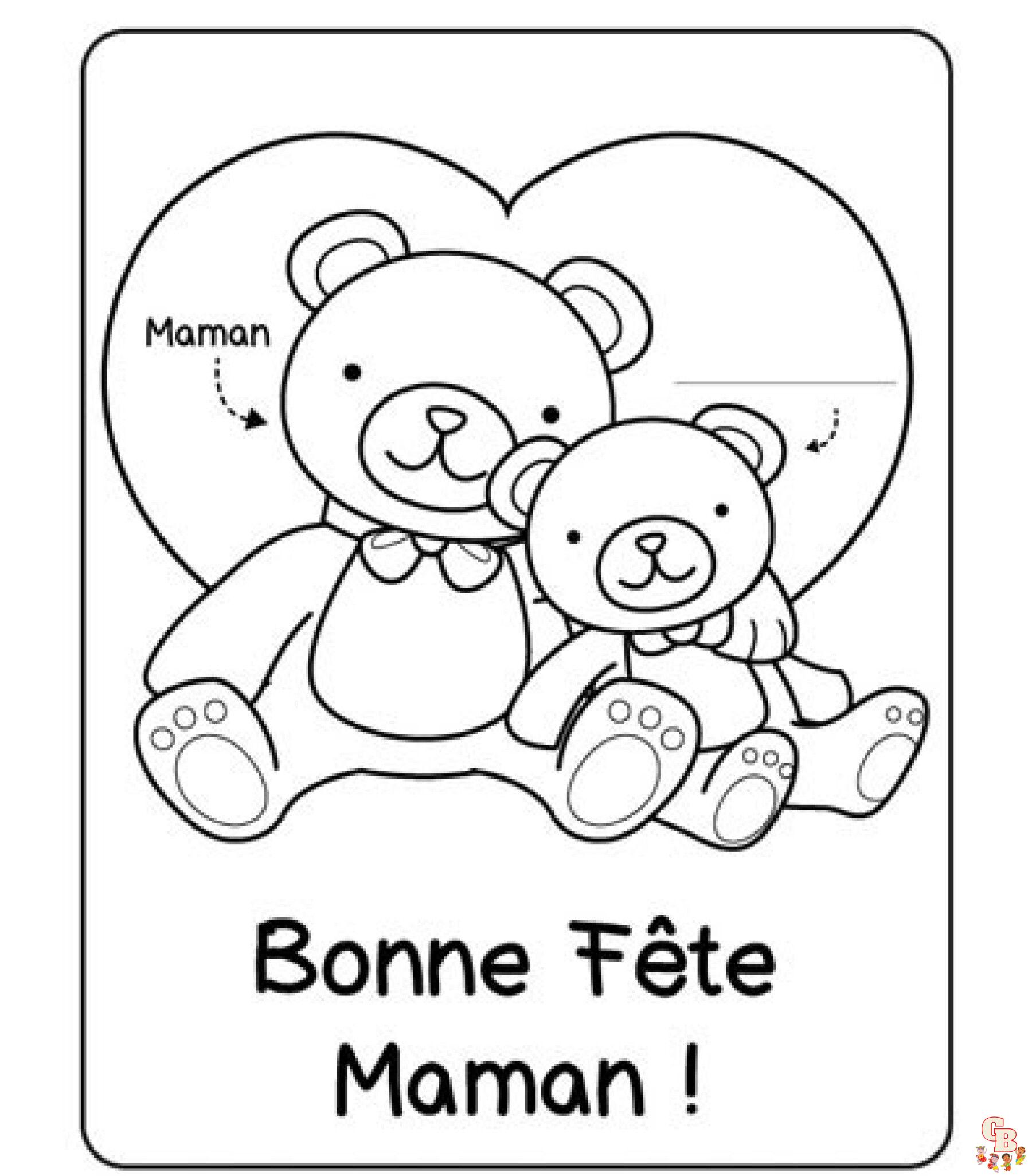 Coloriage Ours Bonne Fete Maman