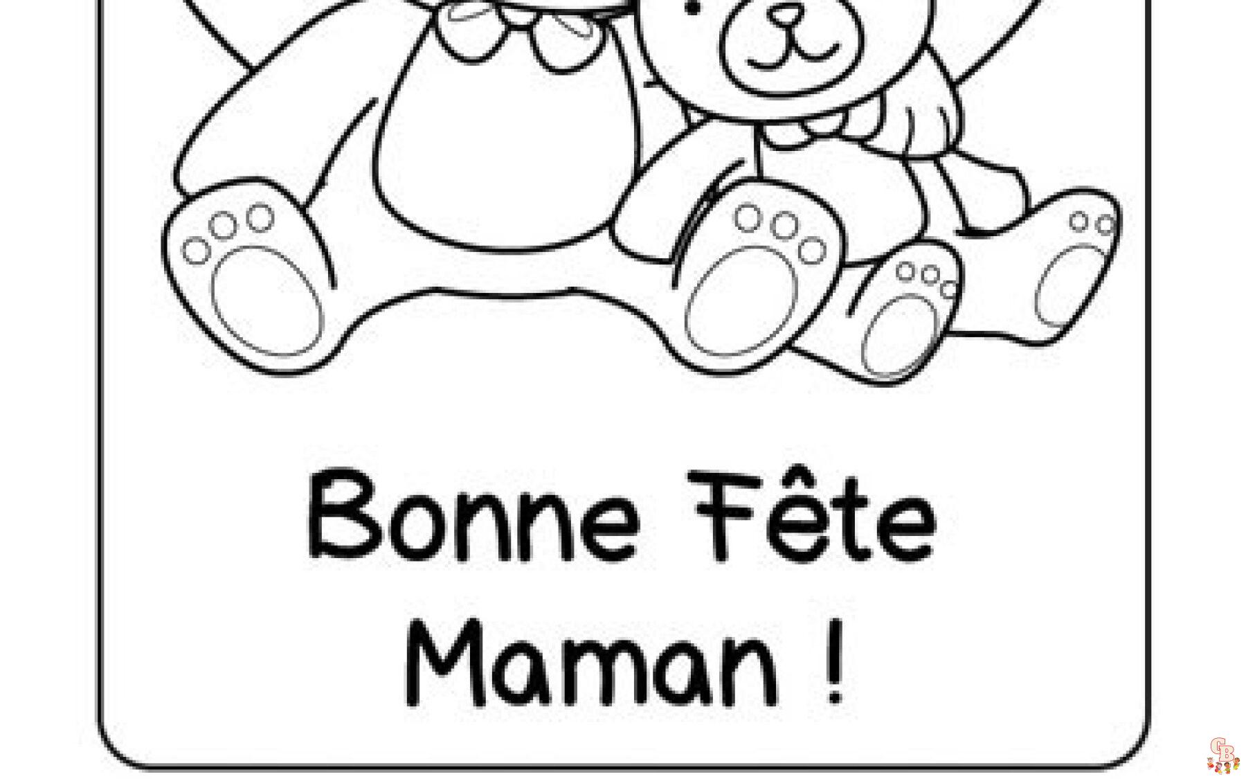 Coloriage Ours Bonne Fete Maman