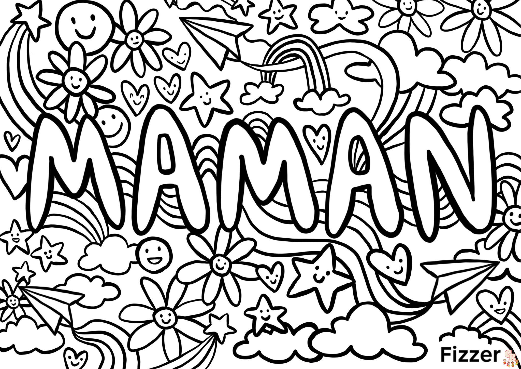 Coloriage Ours Bonne Fete Maman