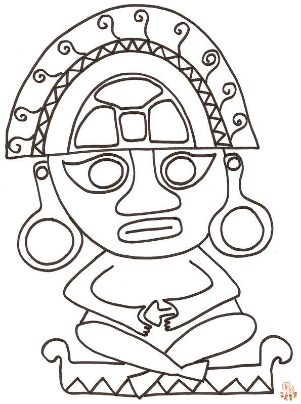 Coloriage Petit inca