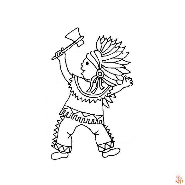 Coloriage Petit indien