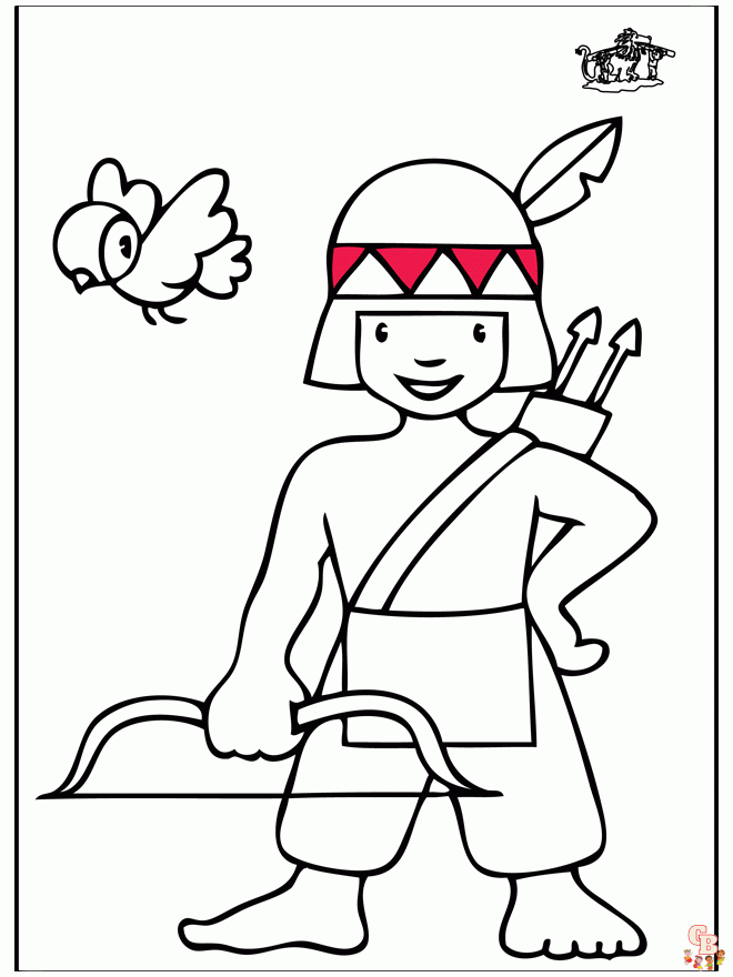 Coloriage Petit indien