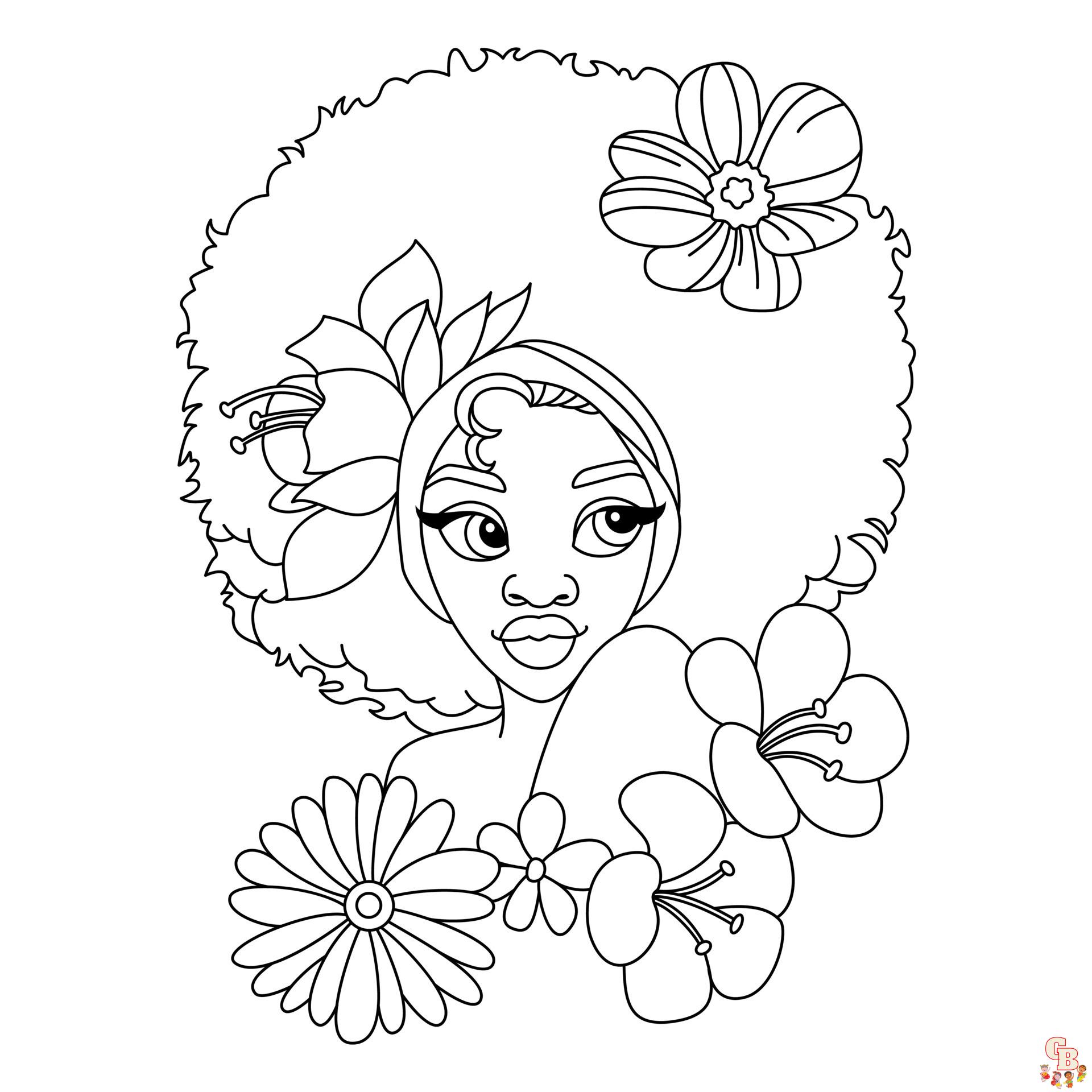 Coloriage Petite africaine