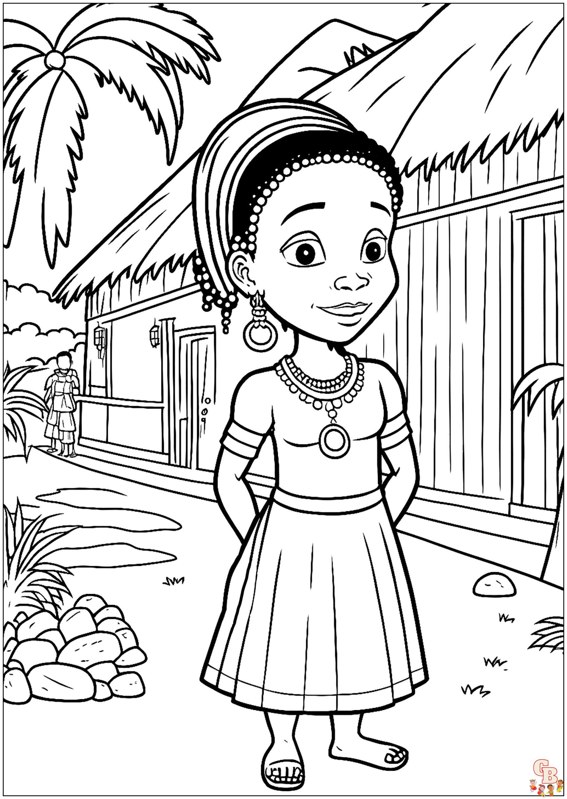 Coloriage Petite africaine