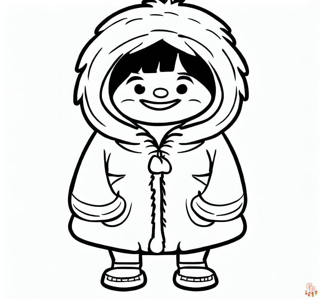 Coloriage Petite fille inuit