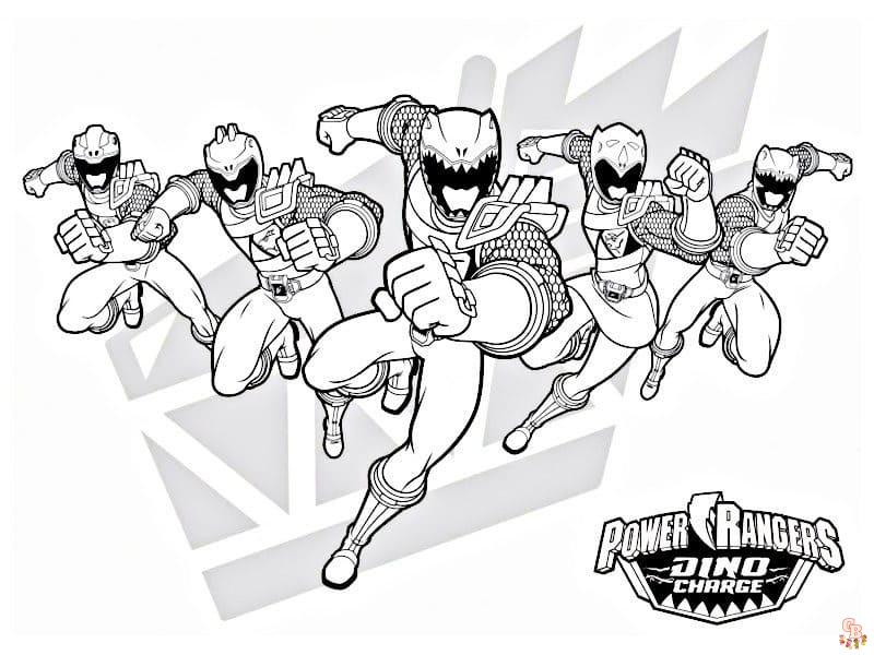 Coloriage Power Ranger dino charge