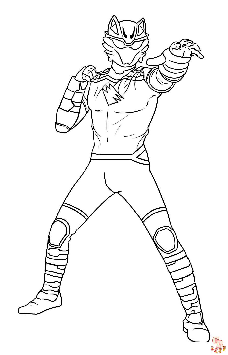 Coloriage Power Ranger dino charge