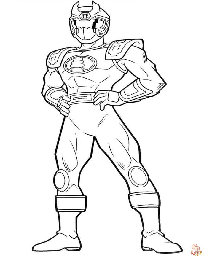 Coloriage Power Ranger dino charge