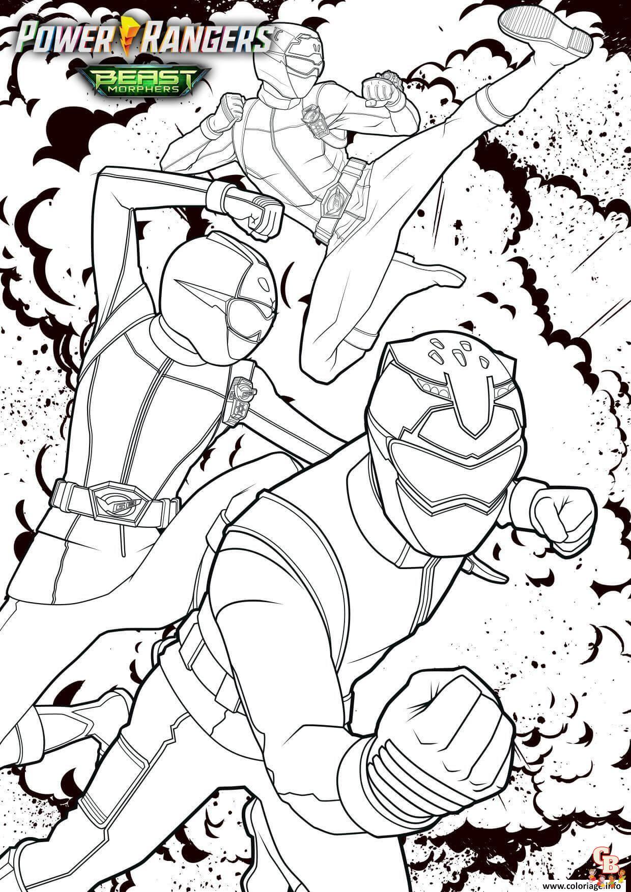 Coloriage Power Ranger dino charge