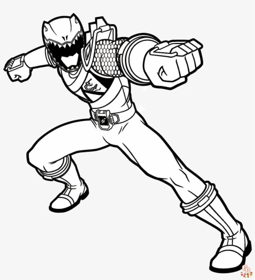 Coloriage Power Ranger dino charge