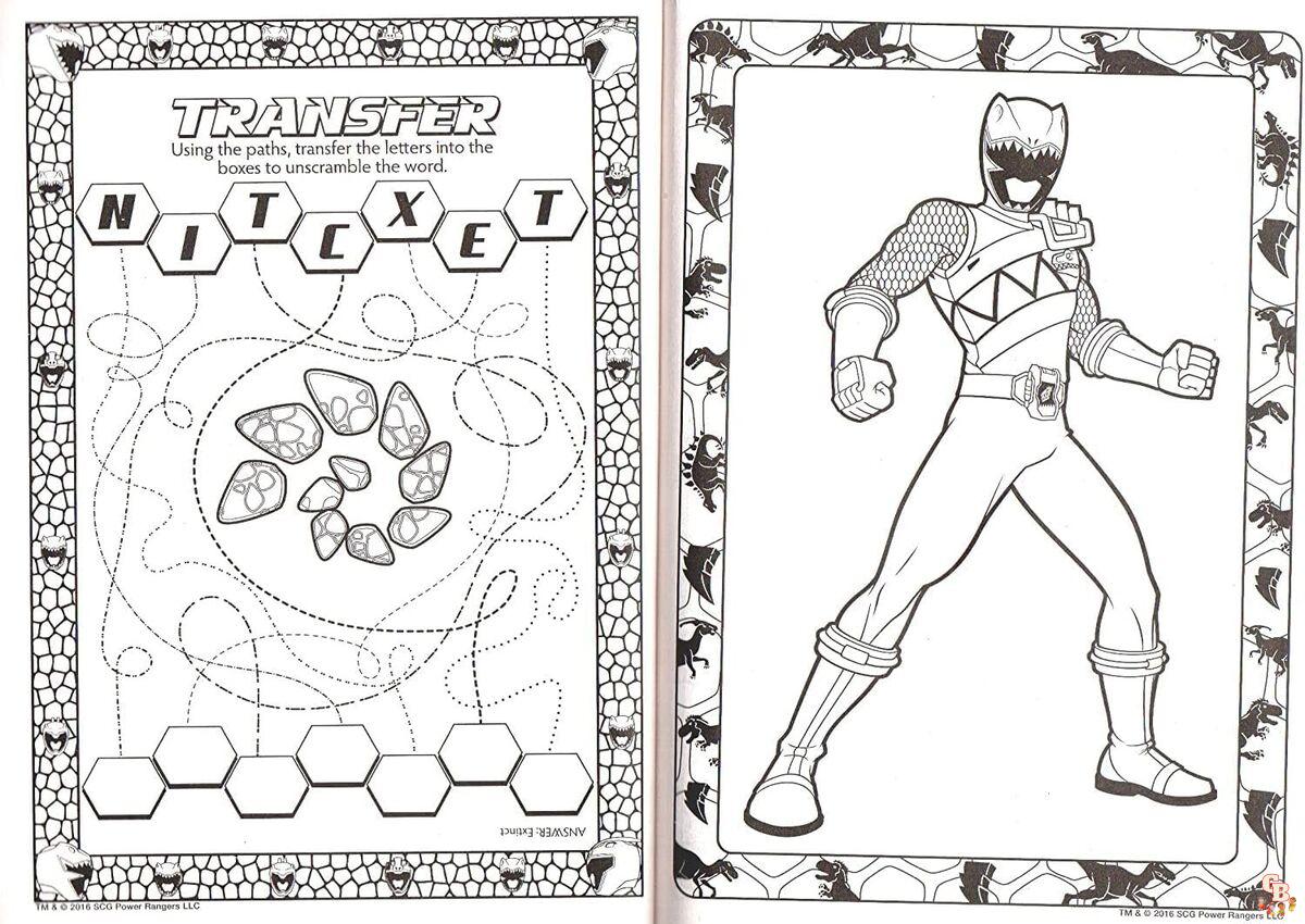 Coloriage Power Ranger dino charge