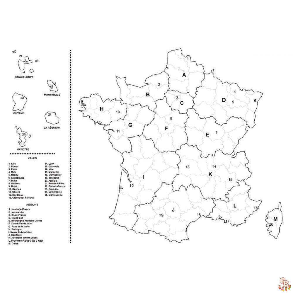 Coloriage Region de France