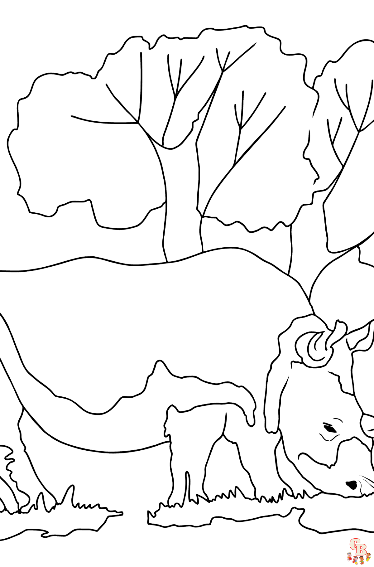 Coloriage Rhinoceros