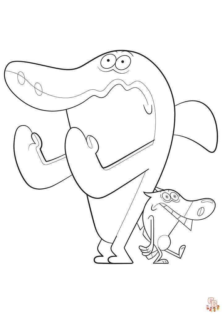 Coloriage Zig et Sharko