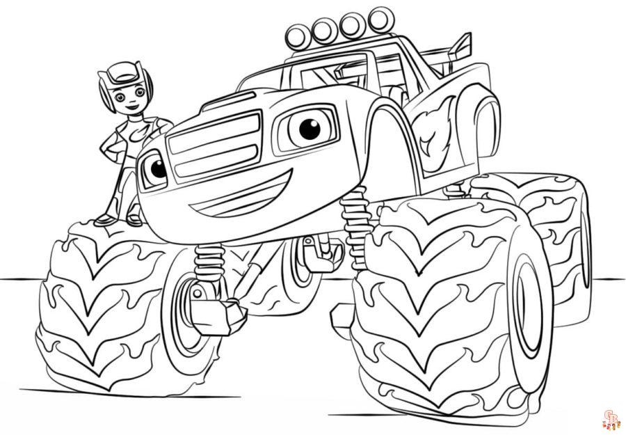 Coloriage blaze et les monster machines